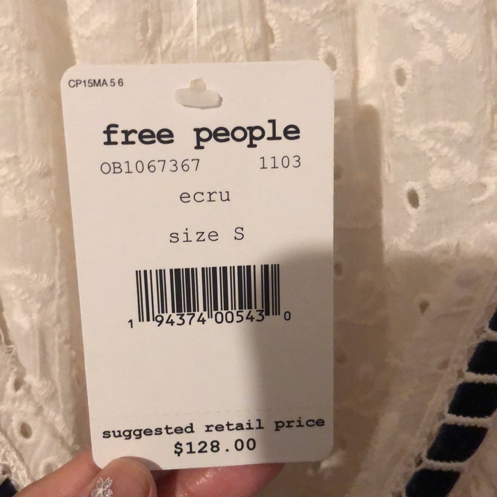 NWT Free People Darcy Eyelet Blouse - Picture 7 of 13